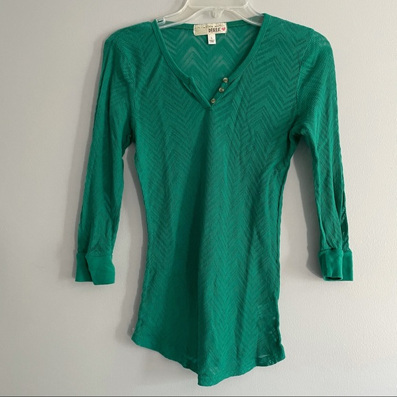 Burnout Chevron 3/4 sleeve shirt L - Picture 2 of 5